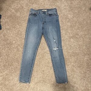 Levi's Light Blue Distressed Straight Leg Jeans